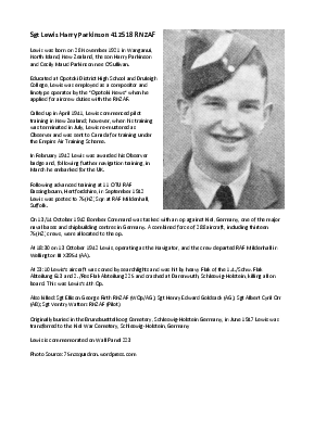 A preview of a PDF biography for Parkinson, Lewis Harry